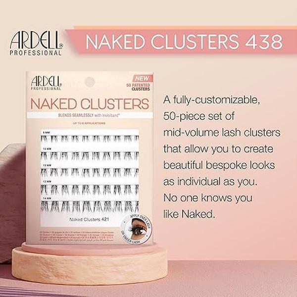 Ardell Naked Clusters 438, 50 Patented Clusters, Up to 8 Applications, 1-pack Eyelashes Lash