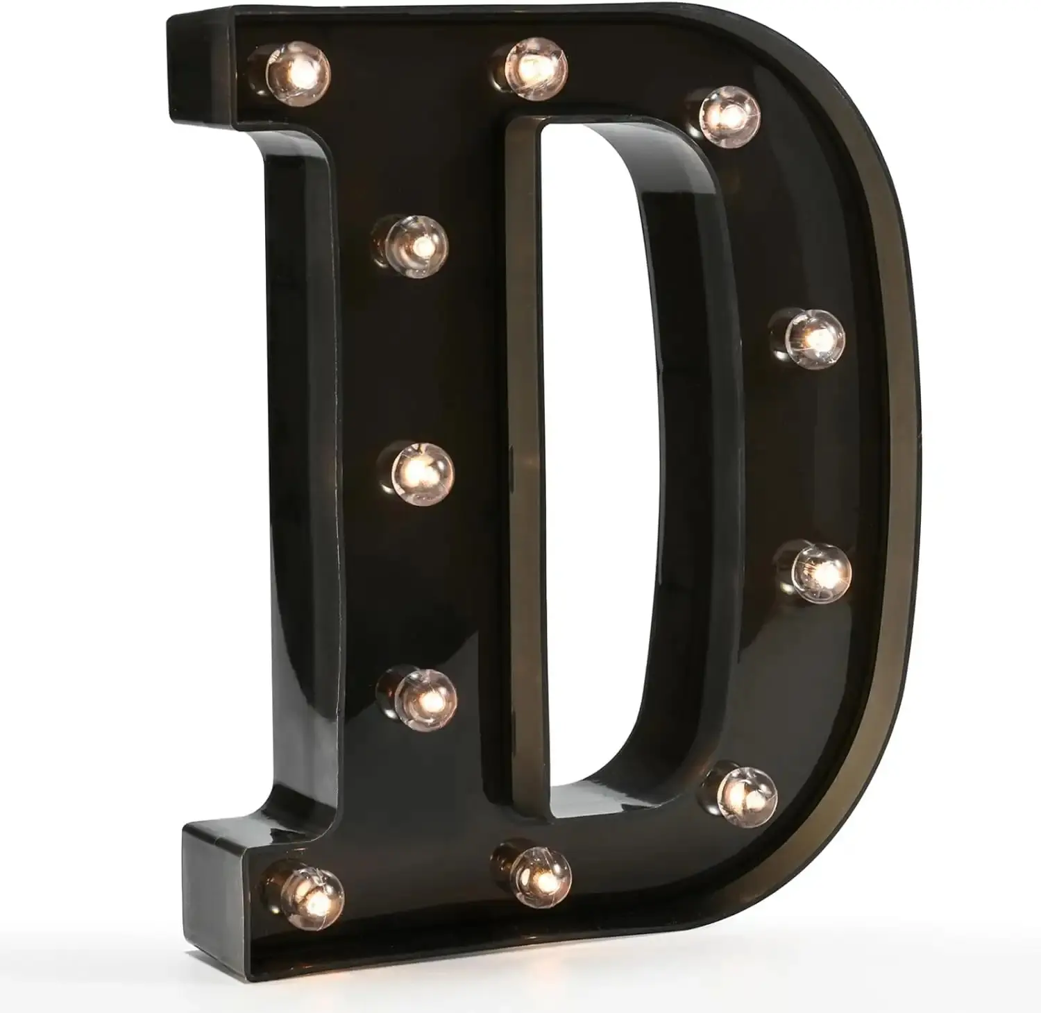 Light Up Black Alphabet Marquee Letters Sign LED Marquee Number Lights Sign for Night Light Home Bar Christmas Lamp Birthday Party Wedding Decoration D