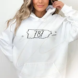 787 Puerto Rico Hoodie Cotton Casual Unisex  Long Sleeves Basic Style Pullover Comfort Tops Sweater puerto rico