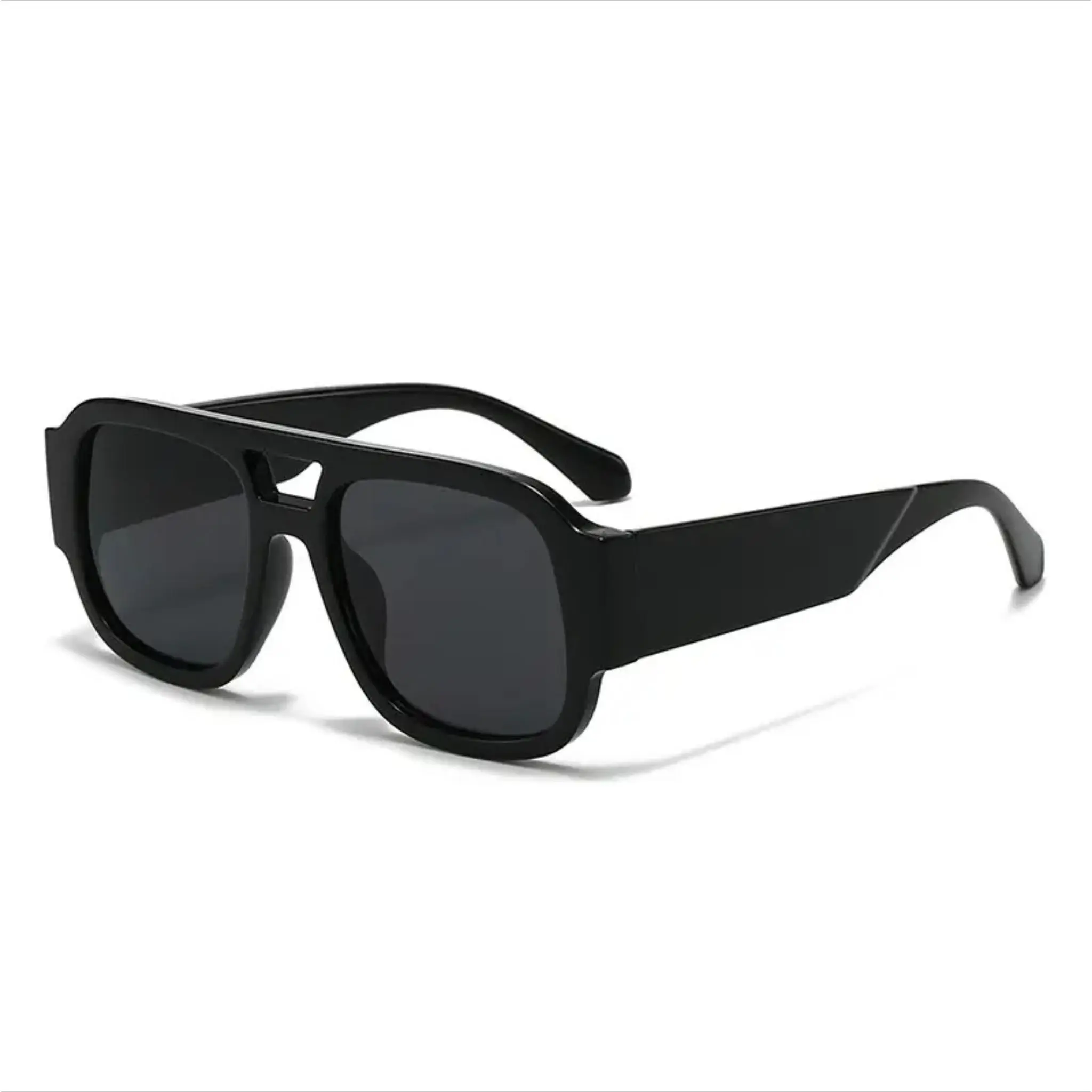 Trendy TR90 Polarized Aviator Sunglasses Rectangular Shades UV400 Unisex 70s Retro Nylon TR90 Square Aviator Sunglasses - Full  main image 2