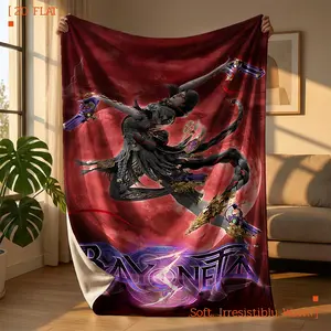 Bayonetta 3 Game Blanket, 1 Piece, Suitable for Use, Lightweight for Travel and as a Bedspread with the Iconic Bayonetta, Machine Washable for Dorm Rooms, Gifts for Gamers - Themed Bed Accessory