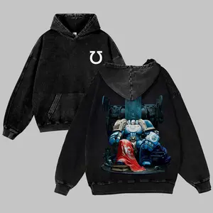 Warhammer 40k  Unisex FallFreshness outfits men streetwear 80s 90s graphic tees cotton Anime Game funny 380G Washed Hoodies men gifts