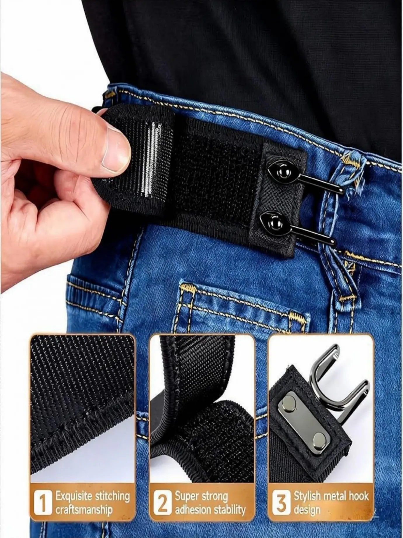 Unisex Adjustable Metal Hook Elastic Belt, Hidden Design, Soft Tactical Waistband, Easy to Wear, Casual Belt, Belt For Jeans