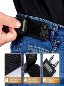Adjustable Metal Hook Elastic Belt Buckle, Hidden Design, Unisex Soft Tactical Waistband, Easy Wear, Casual Braided Belt, Waist Tie Belt