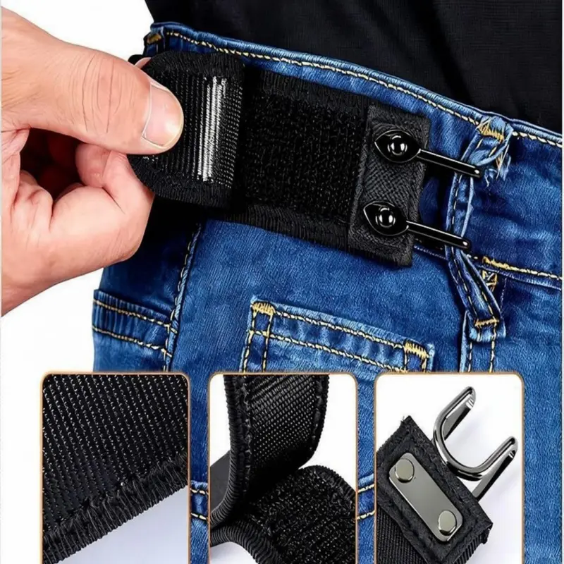 Unisex Adjustable Metal Hook Elastic Stretch Belt, Hidden Design, Soft Tactical Waistband, Easy to Wear, Casual Belt, Belt For Jeans