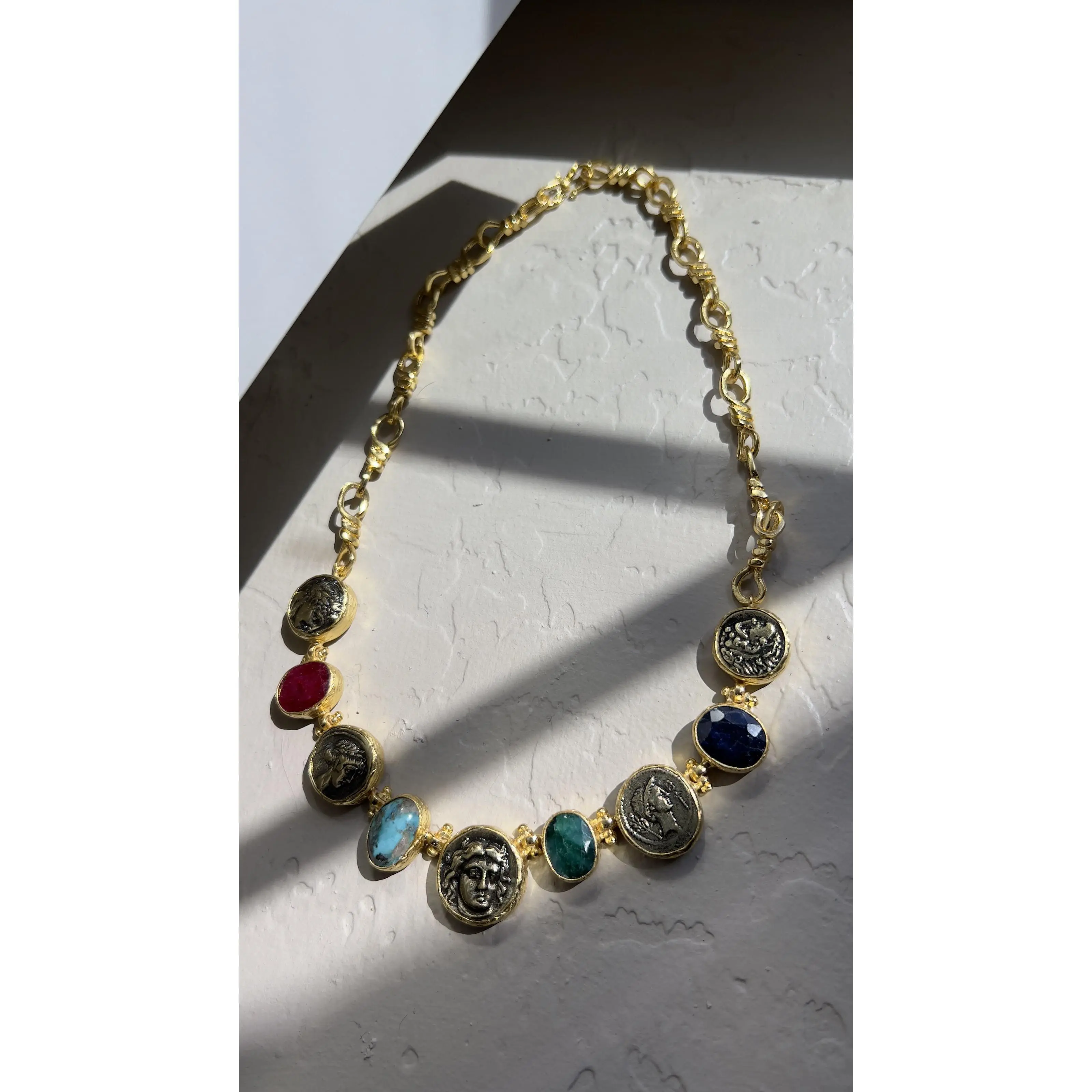 Roman Coin Statement Necklace