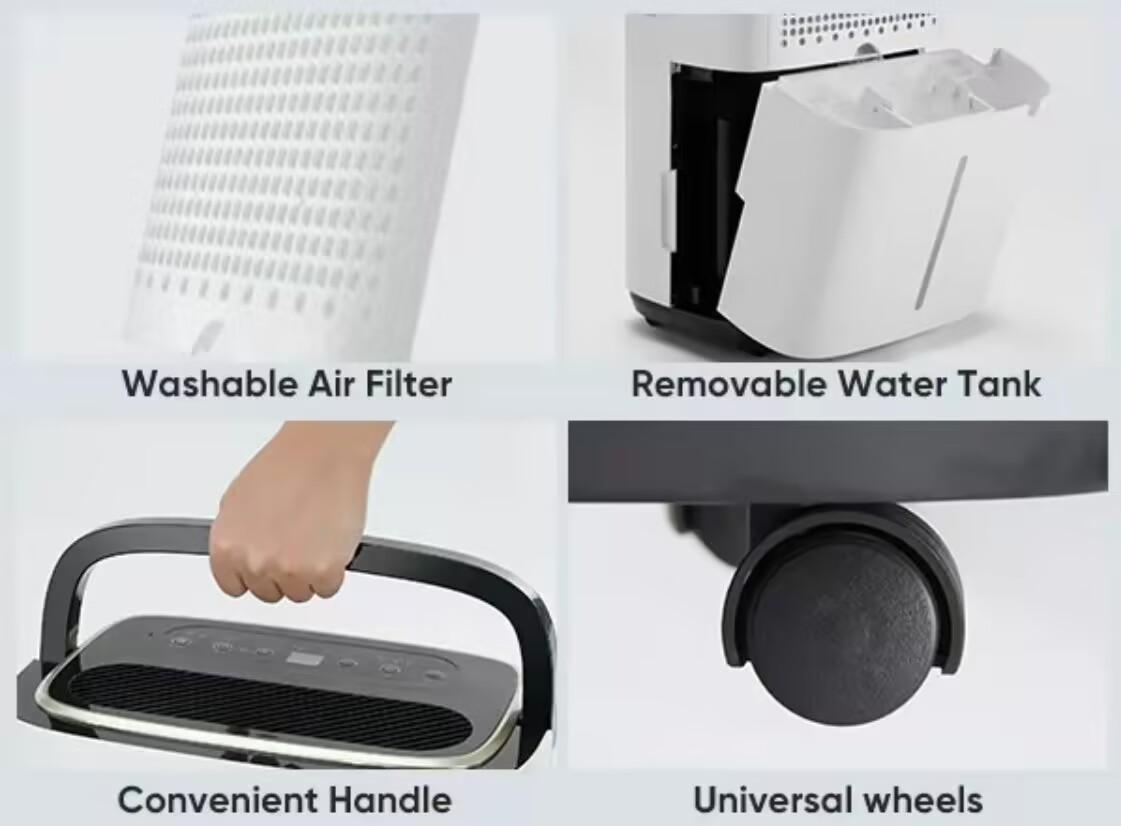 Crafted Comforts Dehumidifier 50 Pint Portable Dehumidifier for Basement, Bedroom, and Large Room with Drain Hose