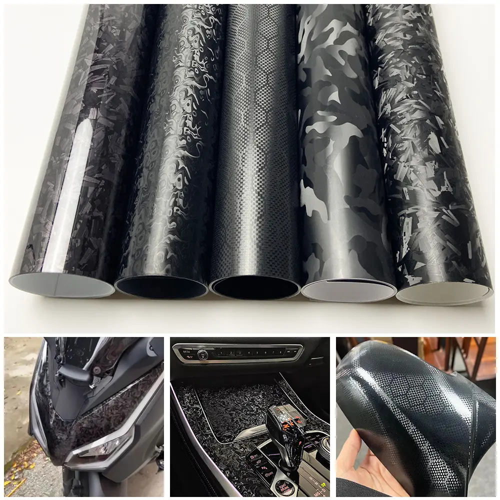 Black Forged Carbon Fiber Vinyl Wrap For Vehicle Motorcycle Cosmic Ghost Vinyl Wrapping Honeycomb Carbon Film Car Stickers 2026 Decoration for your cars