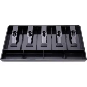 Cash Money Tray Replacement 5 Bill/ 4 Coin Drawer Register Insert Tray Storage Case with Plastic Clip (Size15.9 x 9.6 x1.38 inch)