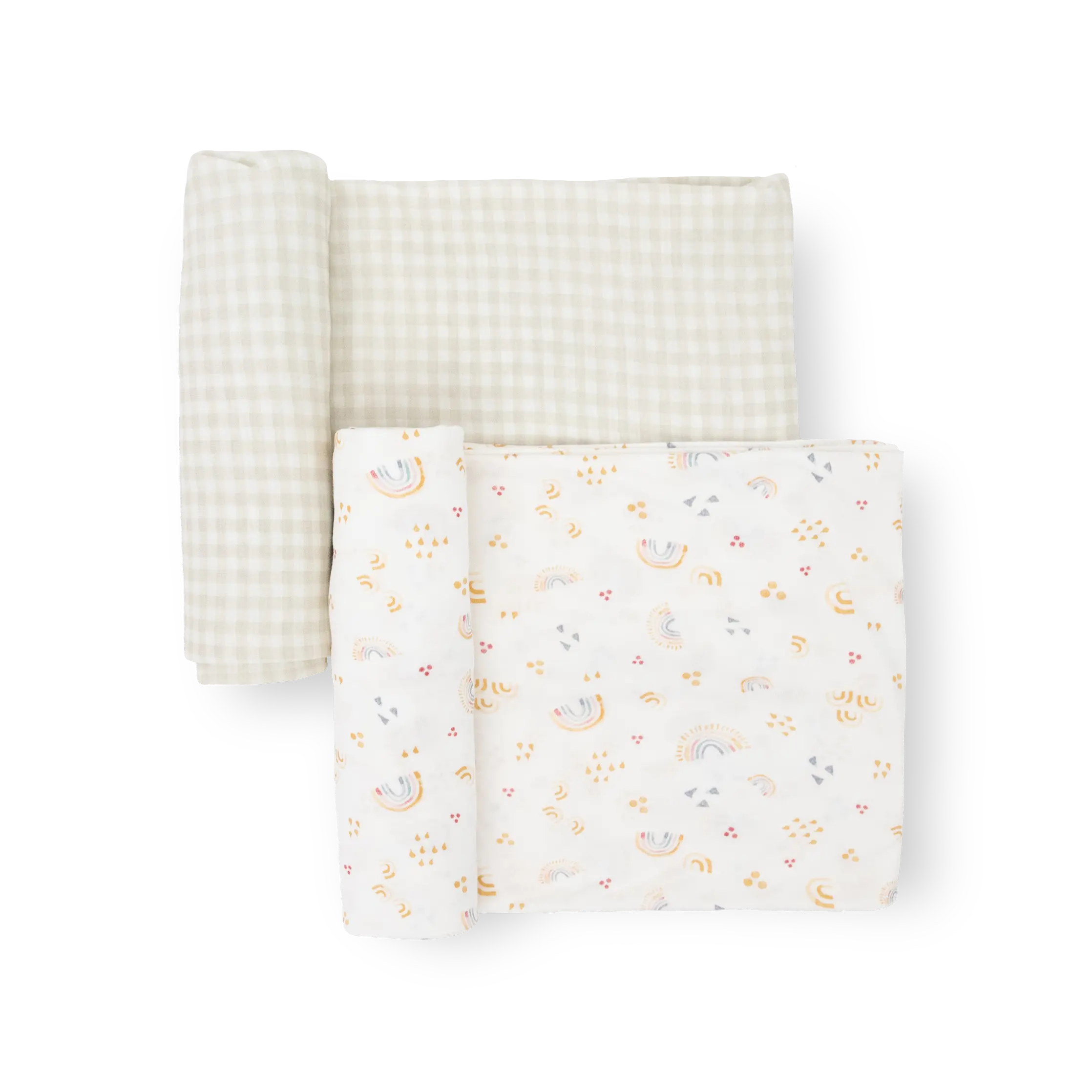 Stretch Knit Swaddle Blanket 2 Pack - Rainbows