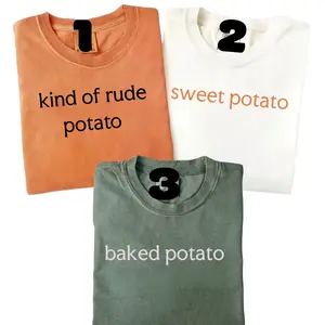 Custom Matching Thanksgiving T-shirt, Funny Couple Tshirt, Sweet Potato, Kind Of Rude Potato, Baked Potato, Fall Season Husband Wife Gift, Humor Tee