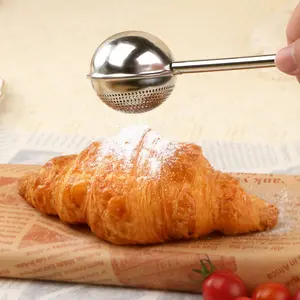 Flour Duster for Baking, one-Handed Operation, 304 Stainless Steel Powdered Sugar Shaker Duster, Pick Up and Dust Flour Sifter, Teapot, strainer cup, press-type tea brewing ball