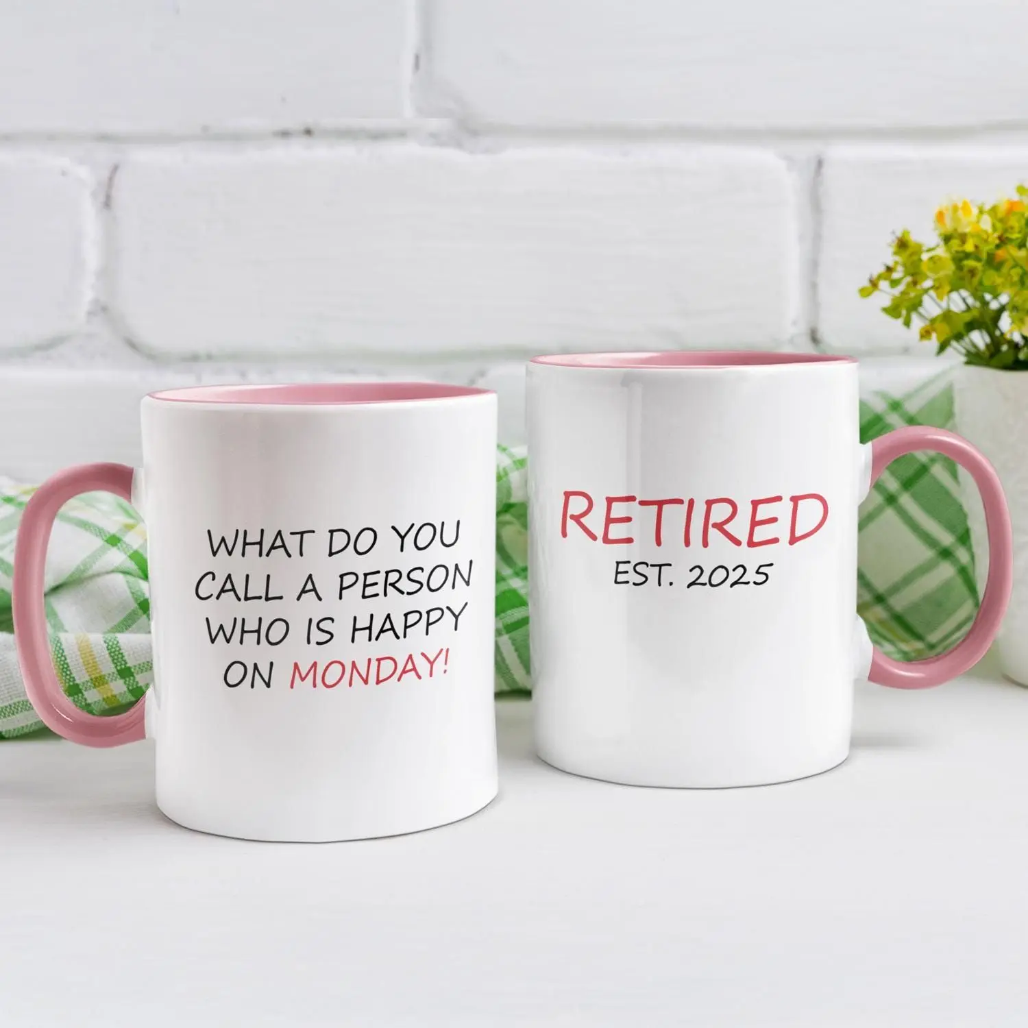 Retired Est. 2025 Retirement Mug,Funny Retirement Gift, Retirement Gifts for Women/Man, Custom Retired Gift, Retired 2025 11-15 oz Mugs