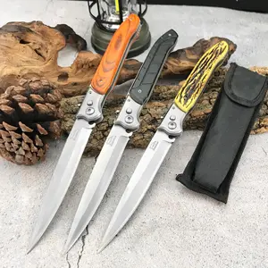 3 Styles 12'' Stainless Steel Outdoor Folding Pocket Knife, One Hand Developmented, Birthday Gifts for Camping Hiking