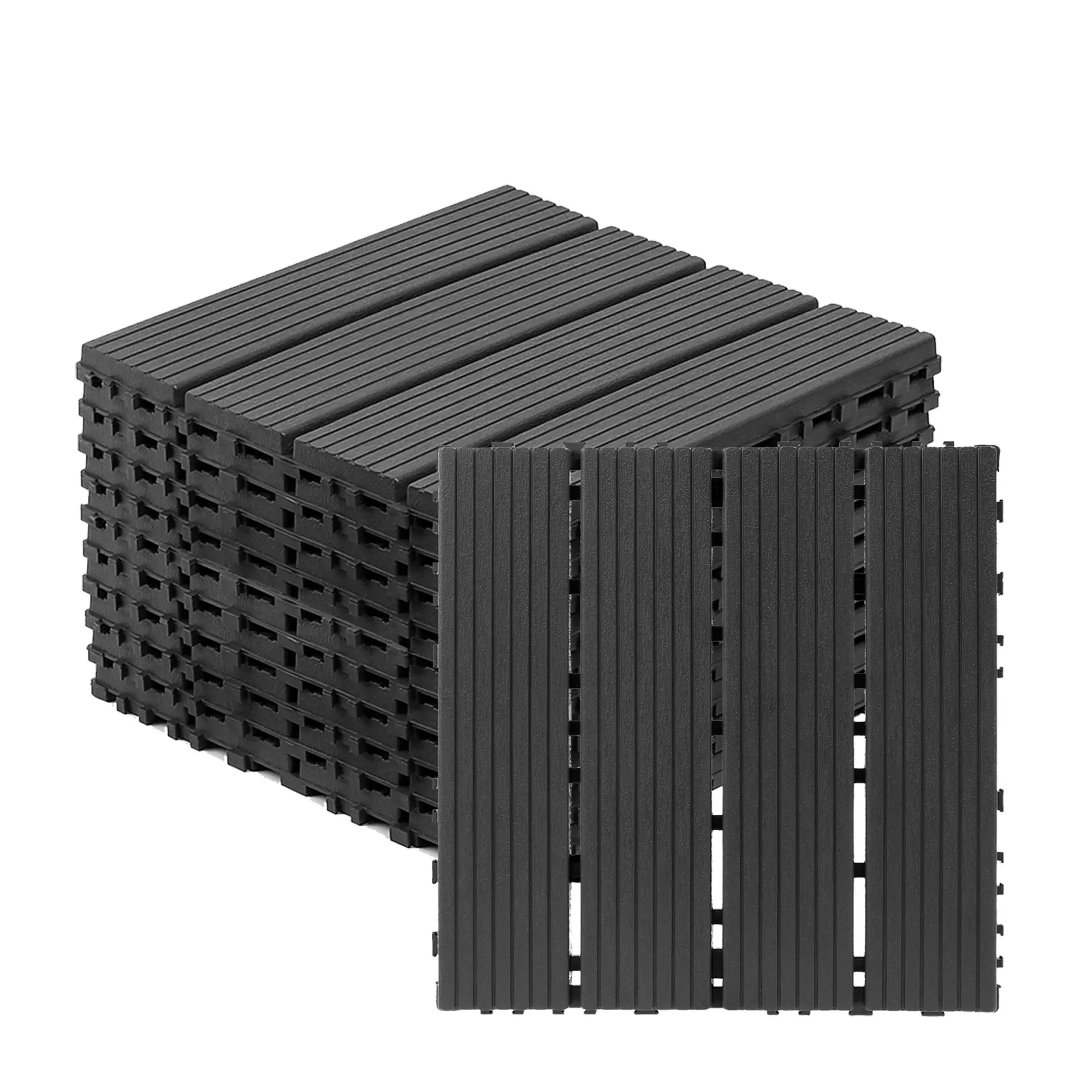 44 Pcs Interlocking Patio Flooring Tiles (12"x12"x0.8") - Waterproof, Slip-Resistant, Durable, Easy to Install & Clean for Balcony, Indoor Outdoor Flooring, 12" X 12" X 0.8"
