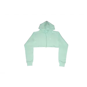 Mint Cropped Hoodie