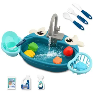 Play Sink with Running Water, Educational Kitchen Toy Set for Toddlers, Fun Recycling Water Cycle, Pretend Play Toy, Play Kitchen Accessories, Cleaning Playset, Birthday Gifts