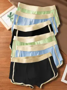 Men's Striped Underwear Set, Boxer Briefs, Boxer Boxershorts, 6 Pieces, Breathable Seamless Sweat-Wicking High Elastic Knit Fabric, Casual Fitted Daily Wear