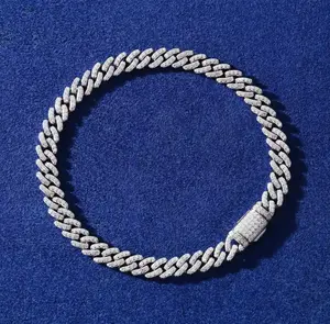 Luxurice 6mm S925 Moissanite Cuban Bracelet | Real Sterling Silver, GRA Certified Iced Out Chain for Men & Women – Passes Diamond Tester