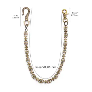 Gothic Punk Style Unisex Pants Chain & Waist Chain, Vintage Cross Wallet Key Chain, Fashionable Rock Accessories