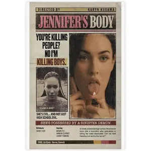 FCXeWshko Movie Jennifer's Body Poster Canvas Poster Wall Art Decor Print Picture Paintings for Living Room Bedroom Decoration Unframe-style12x18inch(30x45cm)
