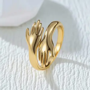 18K Gold Plated Stainless Steel Chunky Open Ring – Adjustable Statement Ring, Minimalist Luxury Jewelry