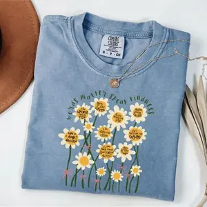 Comfort colors Daisy Flower T-Shirt, Words Matter Speak Kindness Tee, Motivation Saying TShirt, Mental Health Sweatshirt