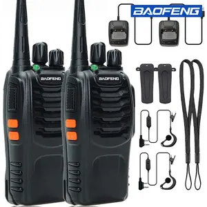 Baofeng Walkie Talkies 888S Rechargeable Long Range with Earpieces for Adults, 16 Channel Professional Radio Handheld Two Way Radios Li-ion Battery and Charger Included Audio Charging Remote Remote Rechargeable Long