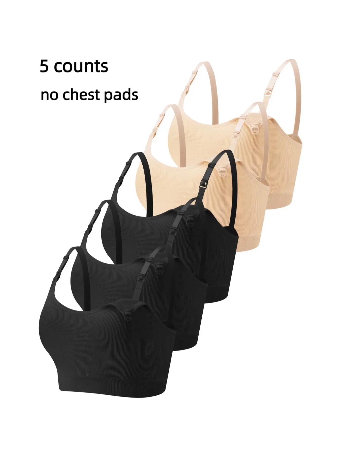 Maternity Solid Color Nursing Bra, Casual Comfortable Adjustable Strap Bra for Daily Wear, Pregnant Women's Lingerie for All Seasons