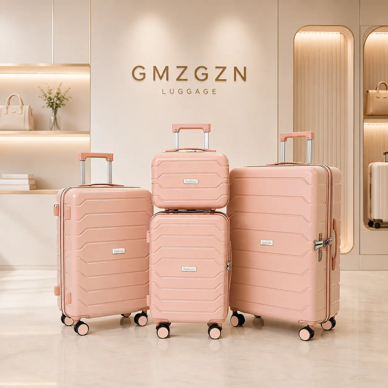 GMZGZN 4-pieces set Smart Luggage Thickened PC Material: Drop-Resistant and Durable USB Charging TSA Lock Large capacity trolley suitcases  Business travel suitcase perfect for summer travel  Family Set with  Durable Travel Free Suitcase lightweight
