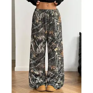 [Plus Size]Camo Print Sweatpants, Casual Streetwear Pants for Daily Wear, Women's Trousers for All Seasons, Baggy Pants