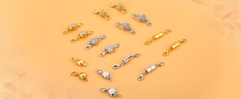 12 Pack Magnetic Necklace Clasps and Closures Necklace Jewelry Extender with Strong Magnet Magnetic Gold and Silver Plating Gift Stainless Steel Charm