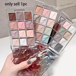 Gege Bear Watercolor Eyeshadow Palette, Eye Makeup Products, Natural Fine Glitter Pearl Matte Earthy Colors, Versatile Daily Use, Highlight & Smoky Look