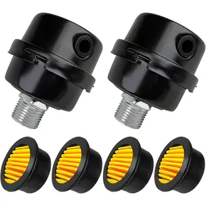 2 Pcs 1/2" Thread Air Compressor Silencer Filter, 20mm Metal Noise Muffler, Intake Filter Replacement for Generators, Blowers, Exhaust Ports, Air Compressor Parts