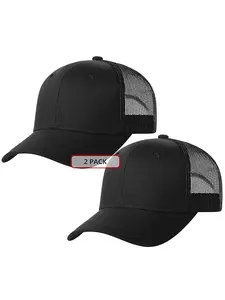 2 Pack Snapback Trucker Baseball Hats Mesh Back Adjustable Blank Ball Caps for Men Women