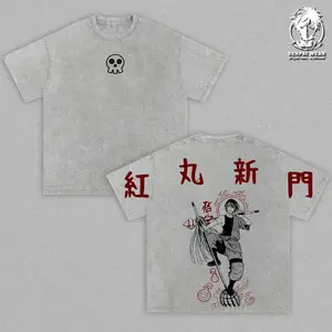 Benimaru Shinmon Vintage Washed Oversized T-Shirt – Fire Force Double Printed Graphic Tee, Retro 7th Division Captain Shirt, Anime Streetwear Casual, Asakusa King Apparel, Heavy Cotton Unisex Top, Gift for Anime Fans