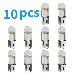 10 Pack 12V LED Atmosphere Lights Car Bulbs T10 194 168 W5w2825 COB Interior Lighting 6000k for Trailers Trucks Vans