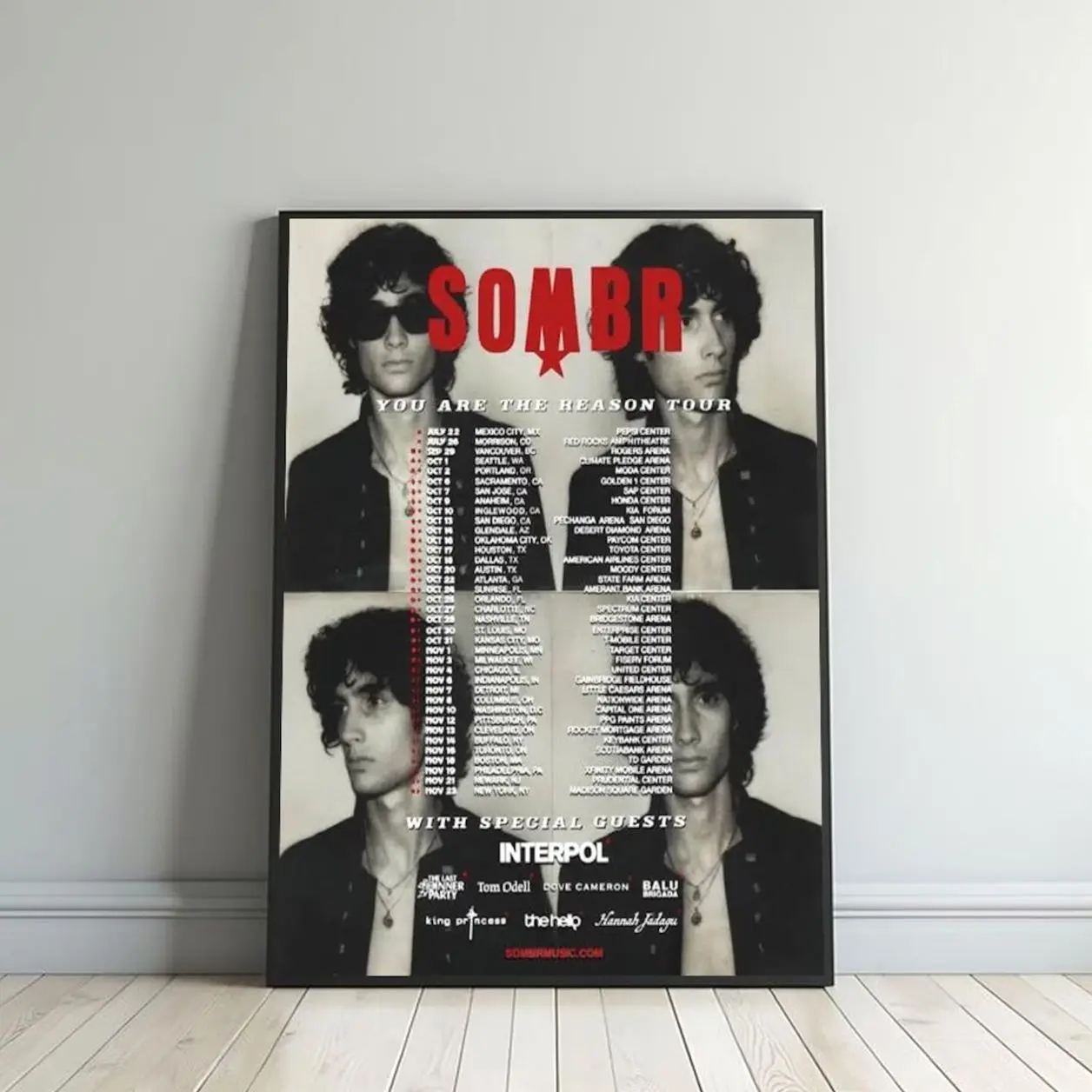 SOMBR You Are The Reason Tour 2026 Poster