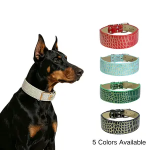 Dog Collar |     Spiked Alligator Texture Collar for Large Dogs |     Heavy-Duty Pet Chain |     Stylish & Durable for Big Breeds like Doberman, Pitbull |     Premium Pet Accessory