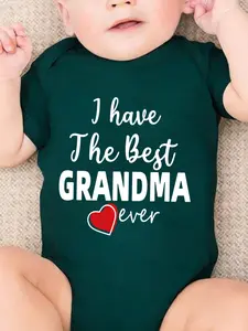 Baby Boys' Short Sleeve Romper, Cartoon Print Design, Perfect Gift for Newborns & Infants, Casual Fitted Style Above Knee, Baby Boy Clothes