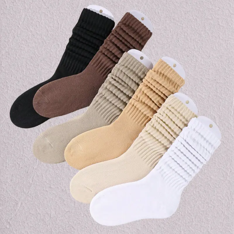 6 Pairs Women's Boot Socks Fitting Casual Calf Length Socks for Everyday Wear   Various Colors ﻿