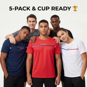 5-piece men's daily casual short-sleeved crew neck T-shirt, breathable and lightweight, Outdoorfun，suitable for summer sports and leisure wear, outdoor clothing, comfortable and breathable stretch fabric men's tops
