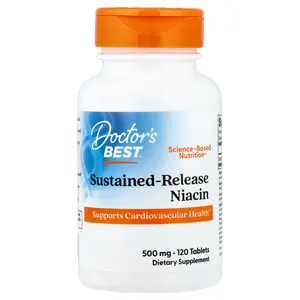 Doctor's Best Sustained-Release Niacin, 500 mg, 120 Tablets