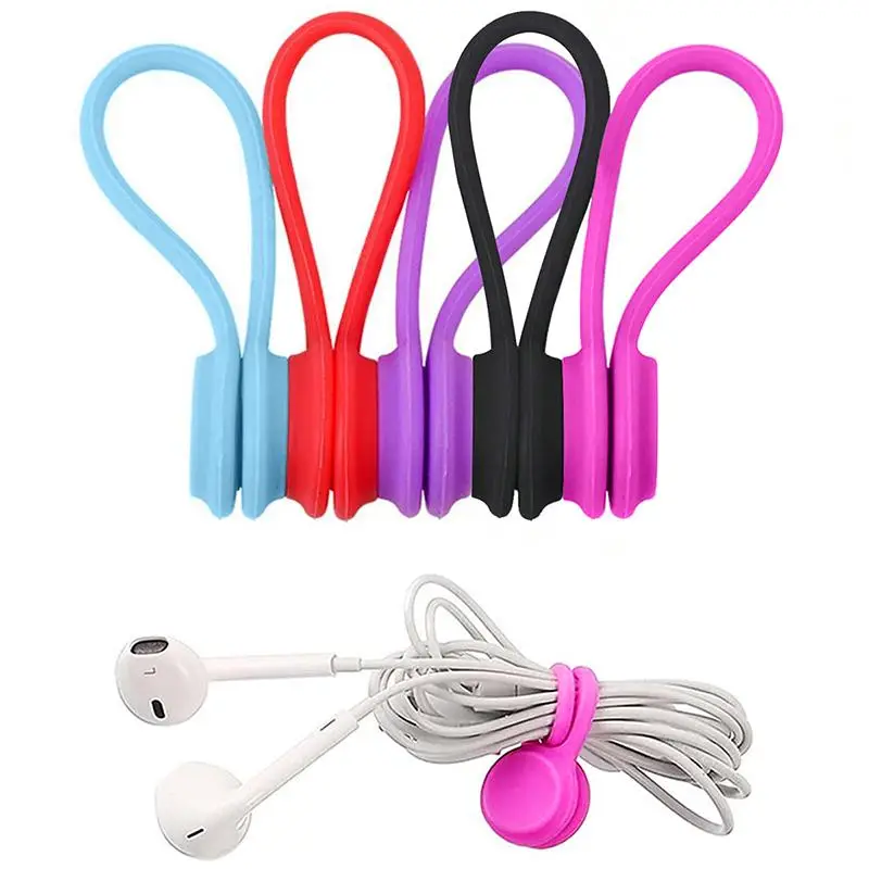 Random Color Magnetic Portable Charger Cable Winder, Convenient & Easy to Use Phone Charger Cable Earphone Cable Organizer, Data Cable Organization To