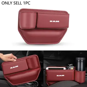 Leather Car Seat Gap Organizer, Multifunction Console Crevice Filler, Side Storage Box with Cup Holder, for Dodge Models