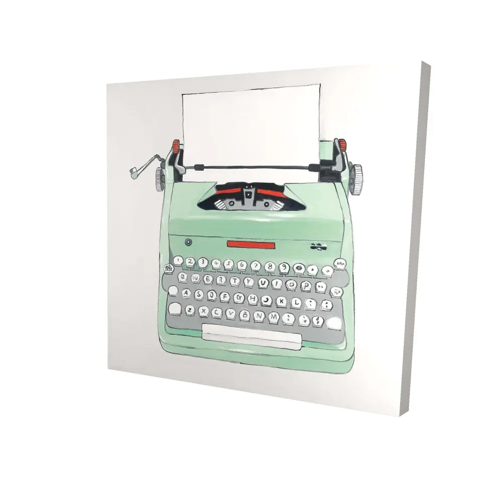 360 stand Mint Typewriter Unframed Art Print - 24X24" in, Artistic Minimalist Retro Vintage Modern Home Decor, Office Room Accent, Photo-Worthy Gift (Model 2080-2424-MI72-1), Decoration, Wall