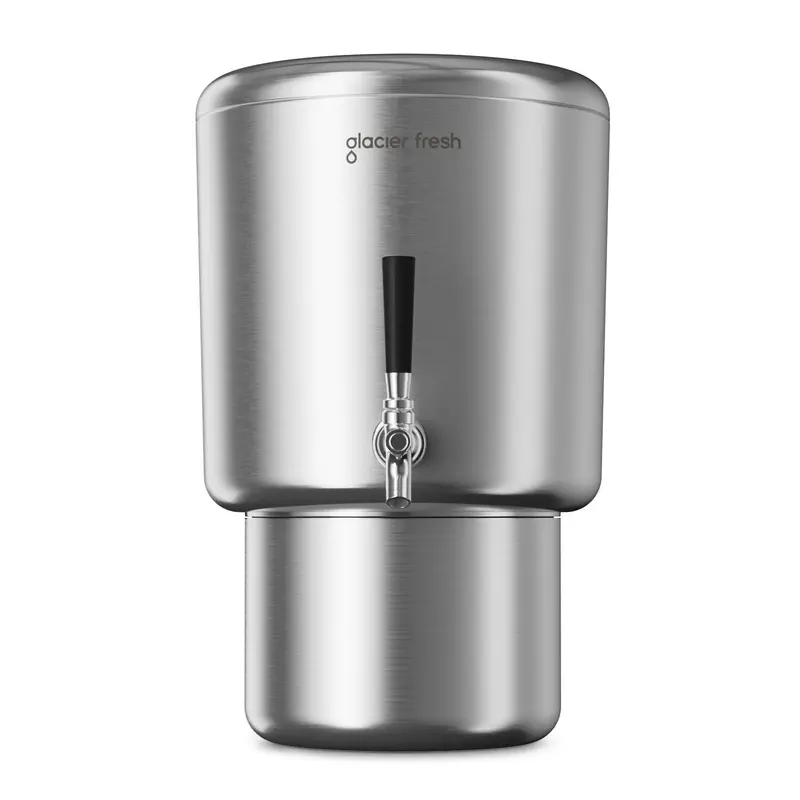 Glacier Fresh 2.25 Gal Water Filtration System - Indoor Countertop Gravity-Fed Ionizer with Nanofiber, Activated Carbon Filters, Advanced Filtration Technology for PFAS & Microplastic, Bacteria, Virus Removal, Clean Water Solutions for Families