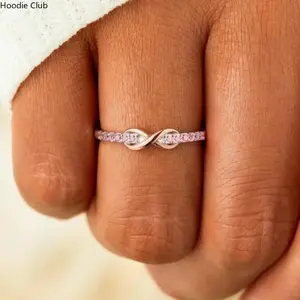 2-Pack Forever Best Friends Matching Ring Set – Pink Infinity & Pinky Promise Adjustable Rings, White Gold Plated Friendship Jewelry, BFF Gift for Birthday, Graduation, Party, Long Distance Bond Keepsake, Daily Wear Minimalist Couple Style Accessory