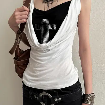 Chrome Hearts Hairy Cross Rib Tank - TikTok Shop