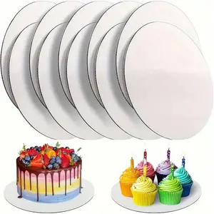 5 Pack Round Cake Boards (8/10/12 Inches), Corrugated Paper Base, Ideal for Baking, DIY Cakes, Desserts, Weddings, Birthdays, Parties